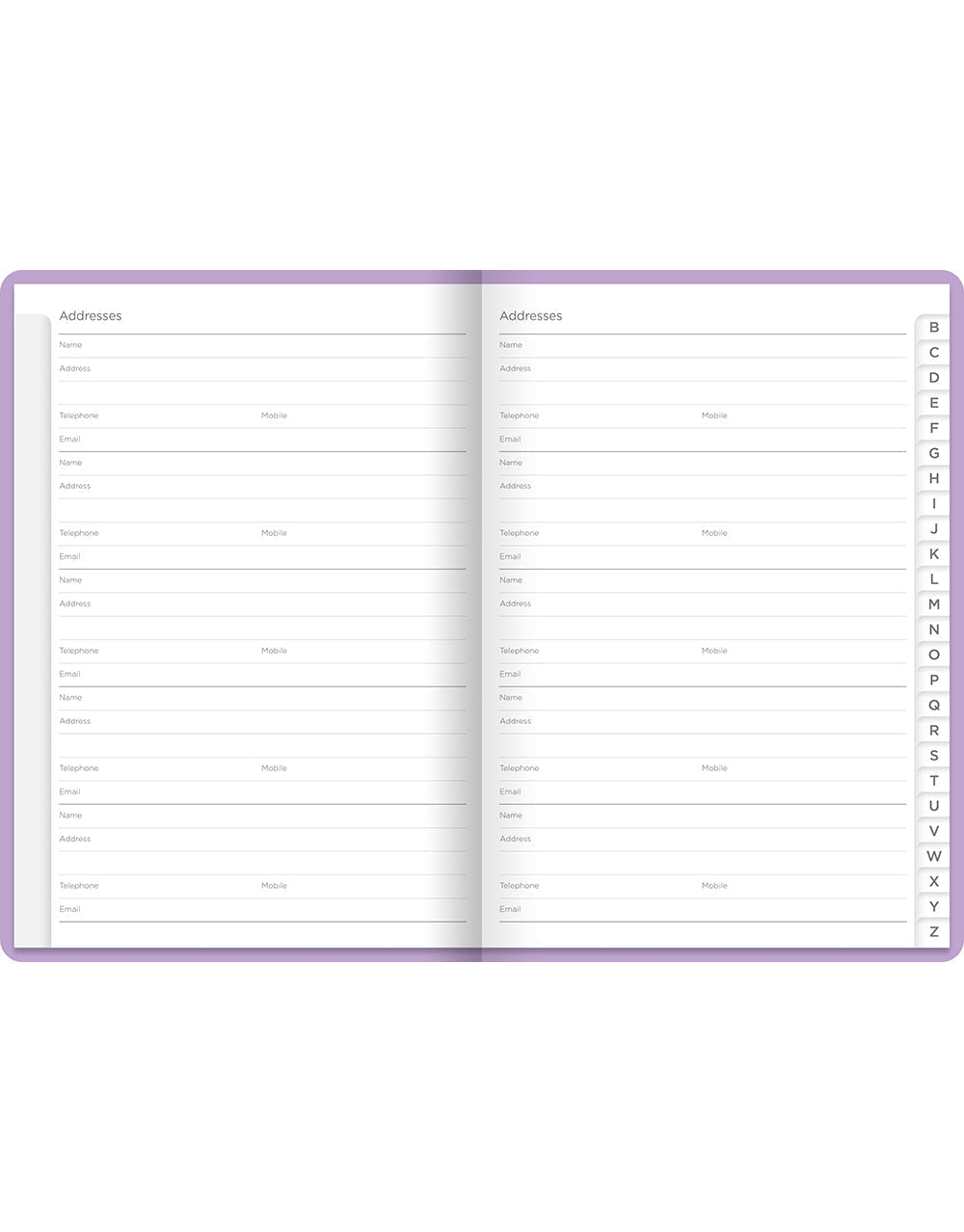 Pastel A5 Address Book Lilac#color_lilac