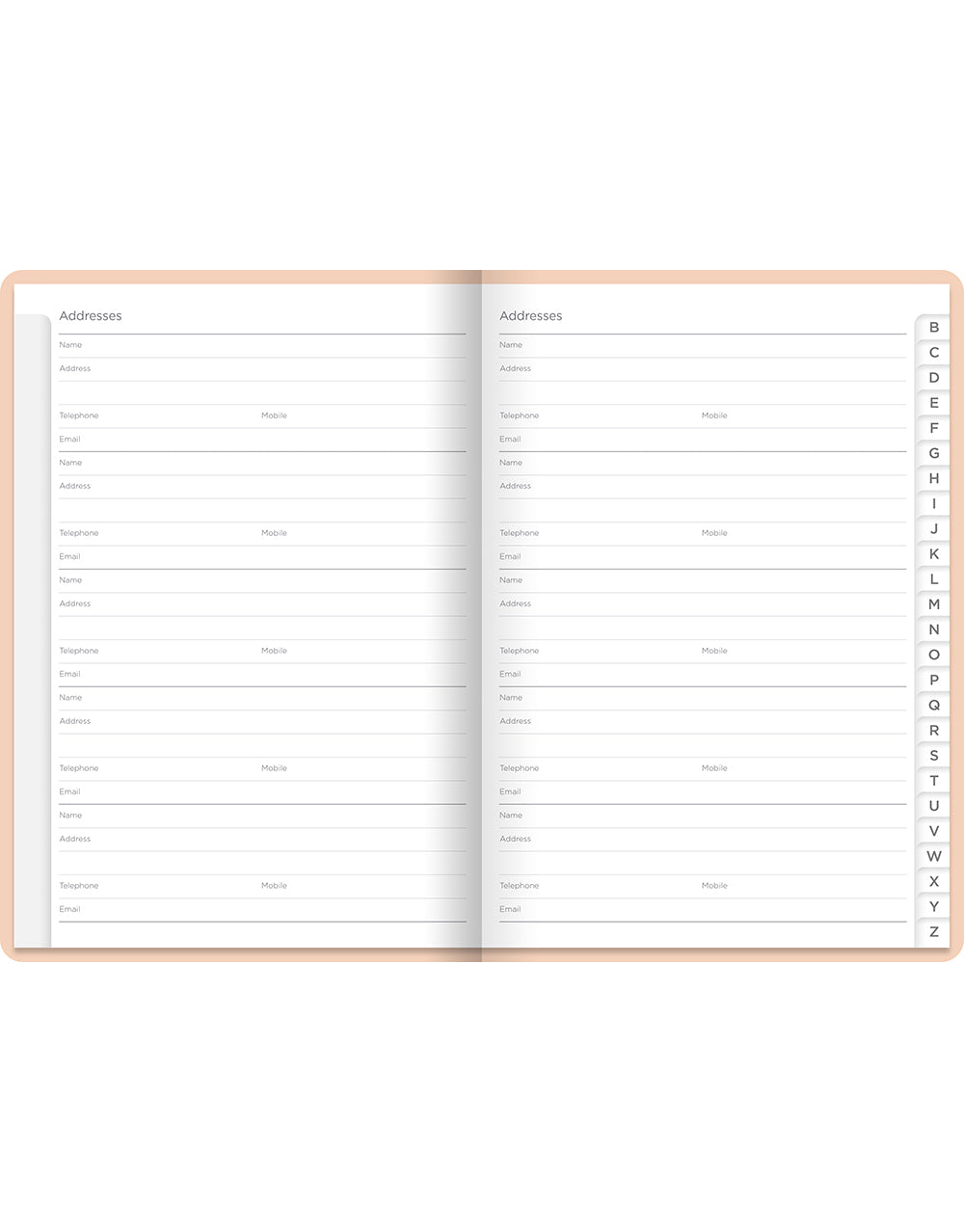 Pastel A5 Address Book Peach#color_pastel-peach