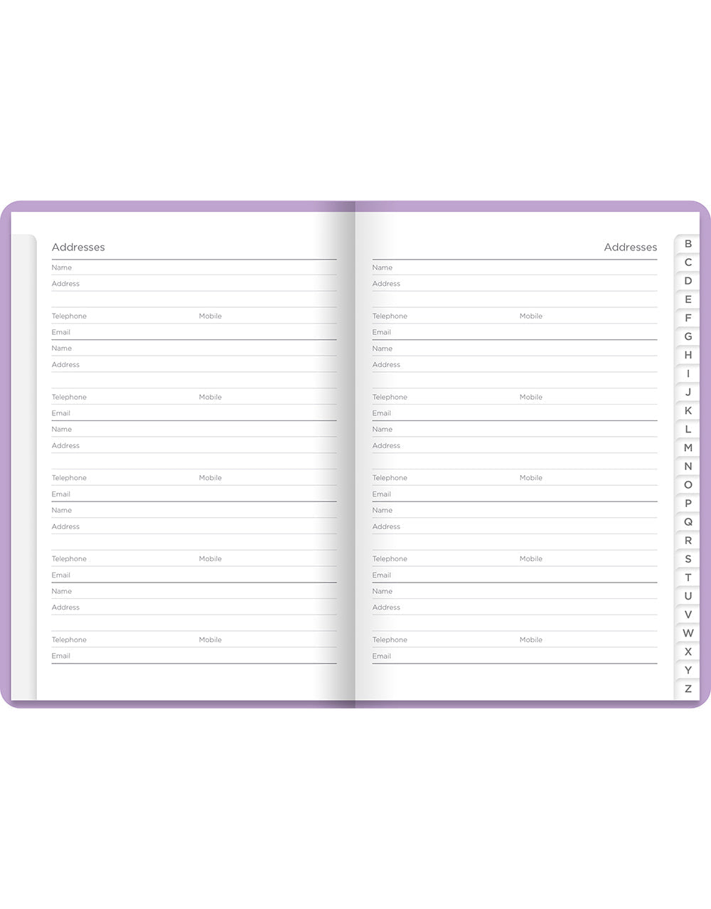 Pastel A6 Address Book Lilac#color_lilac