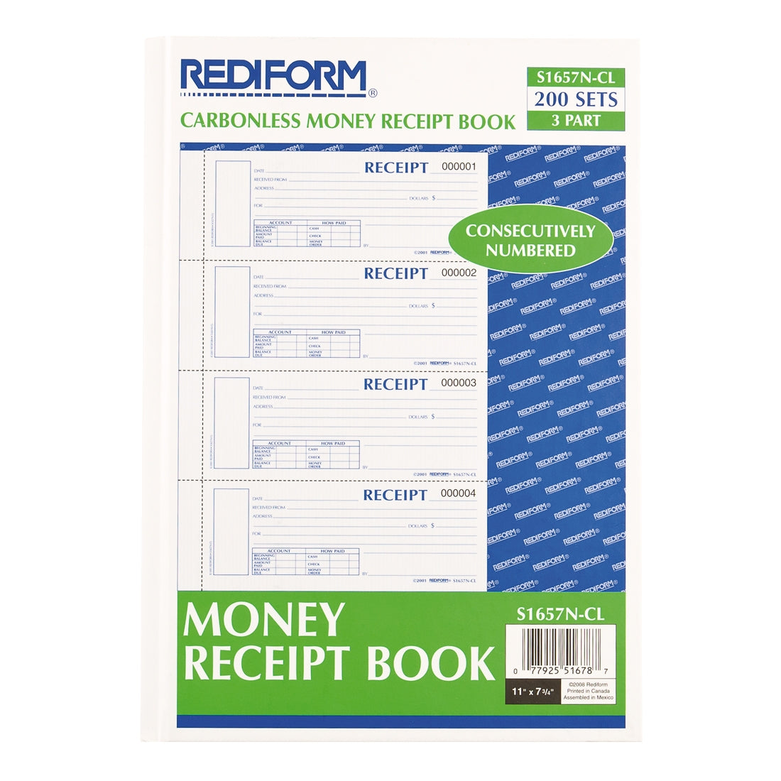 Money Receipt Book S1657NCL