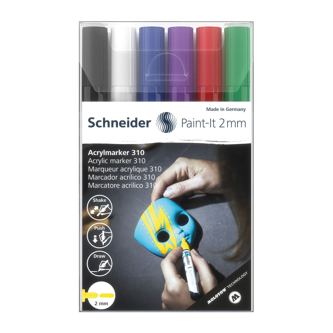 Paint-It 310 Acrylic Markers 2mm, Wallet 6 pieces - Assorted