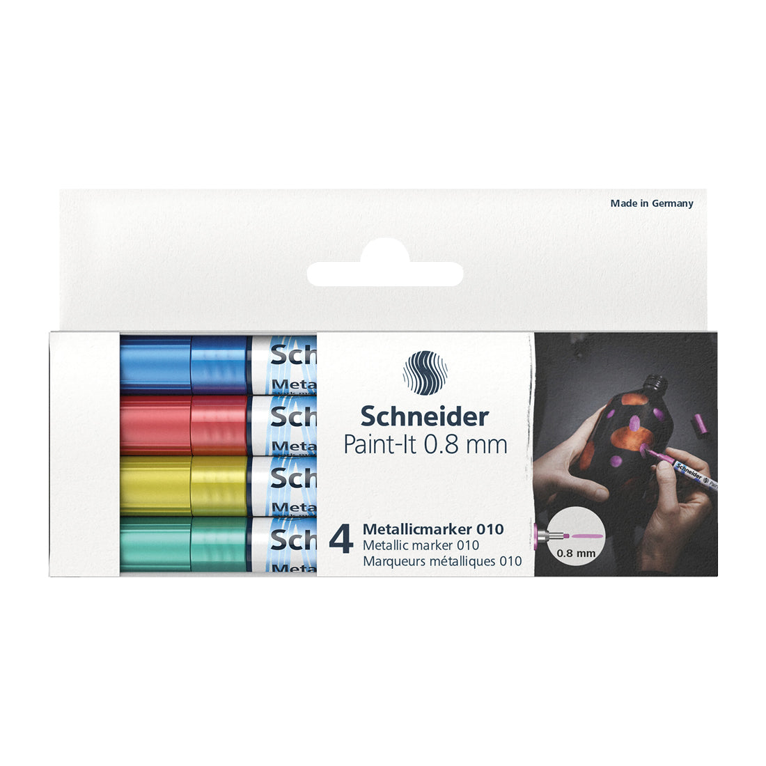 Schneider Paint-It 310 Acrylic Markers, 2 mm Bullet Tip, Wallet, 6 Assorted  Pastel Ink Colors 