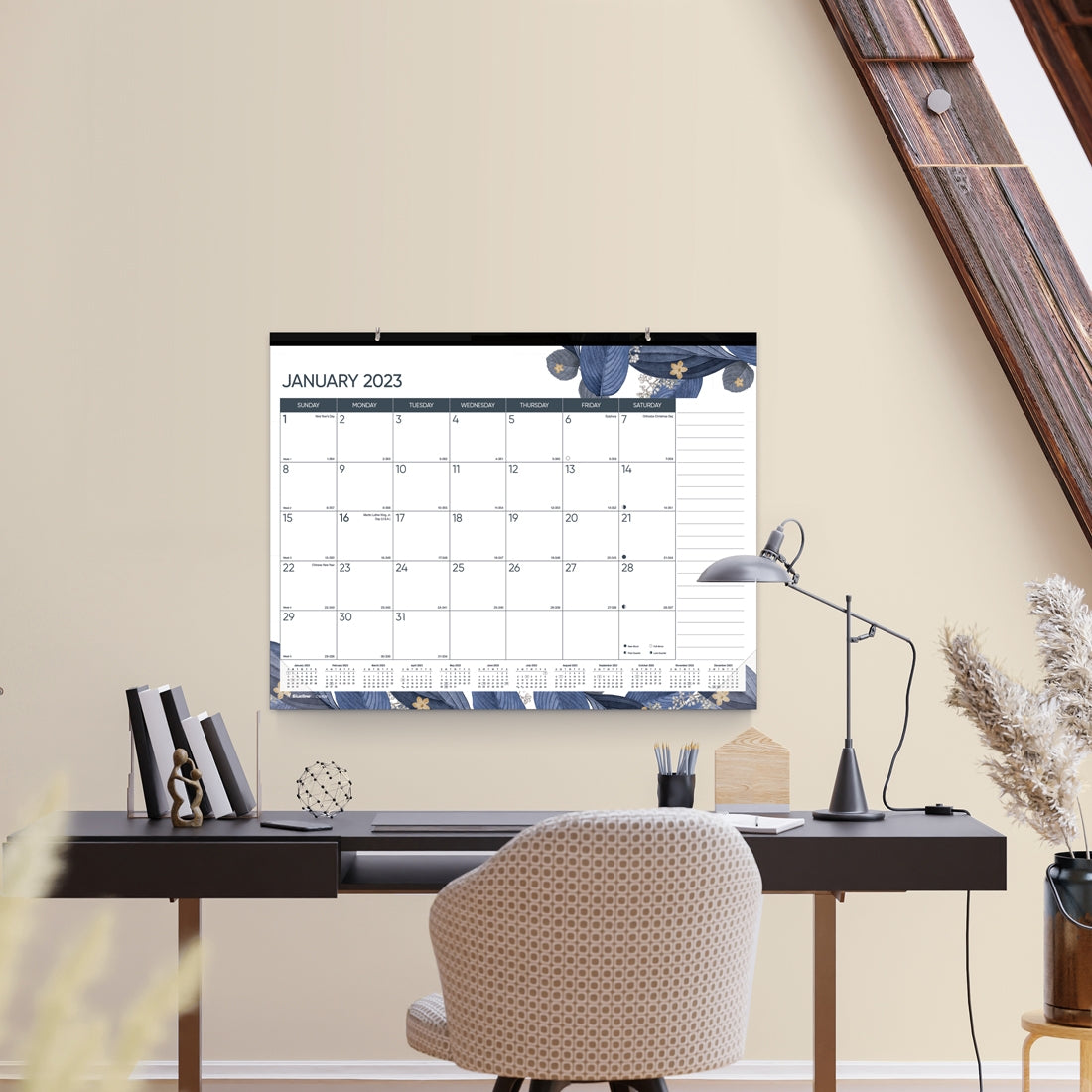 Gold Detail Monthly Desk Pad 2023