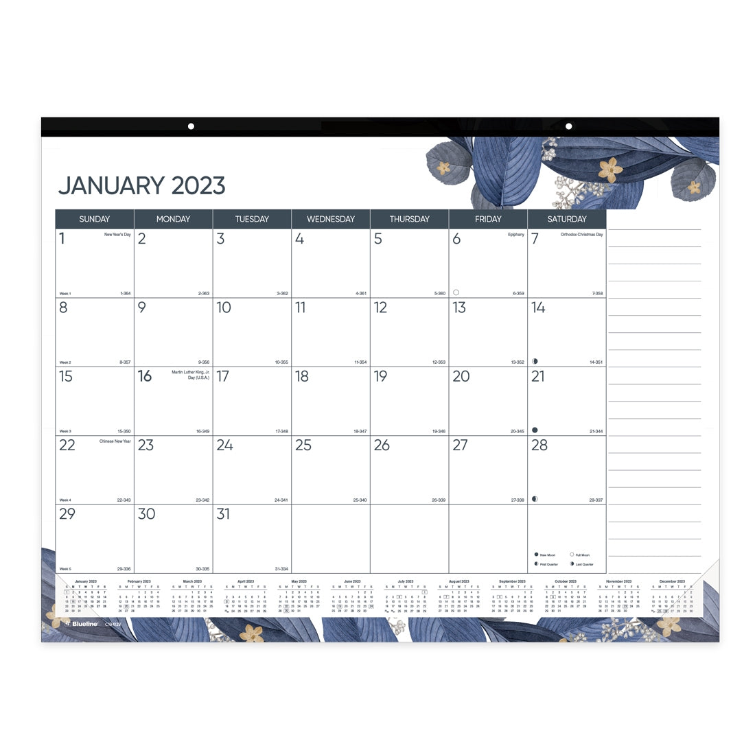Gold Detail Monthly Desk Pad 2023