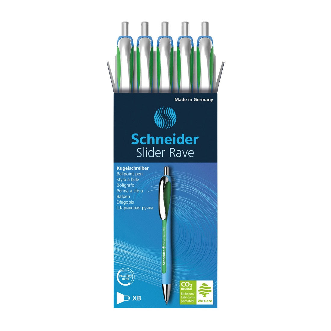 Rave Ballpoint Pen XB, Box of 5 units#ink-color_green